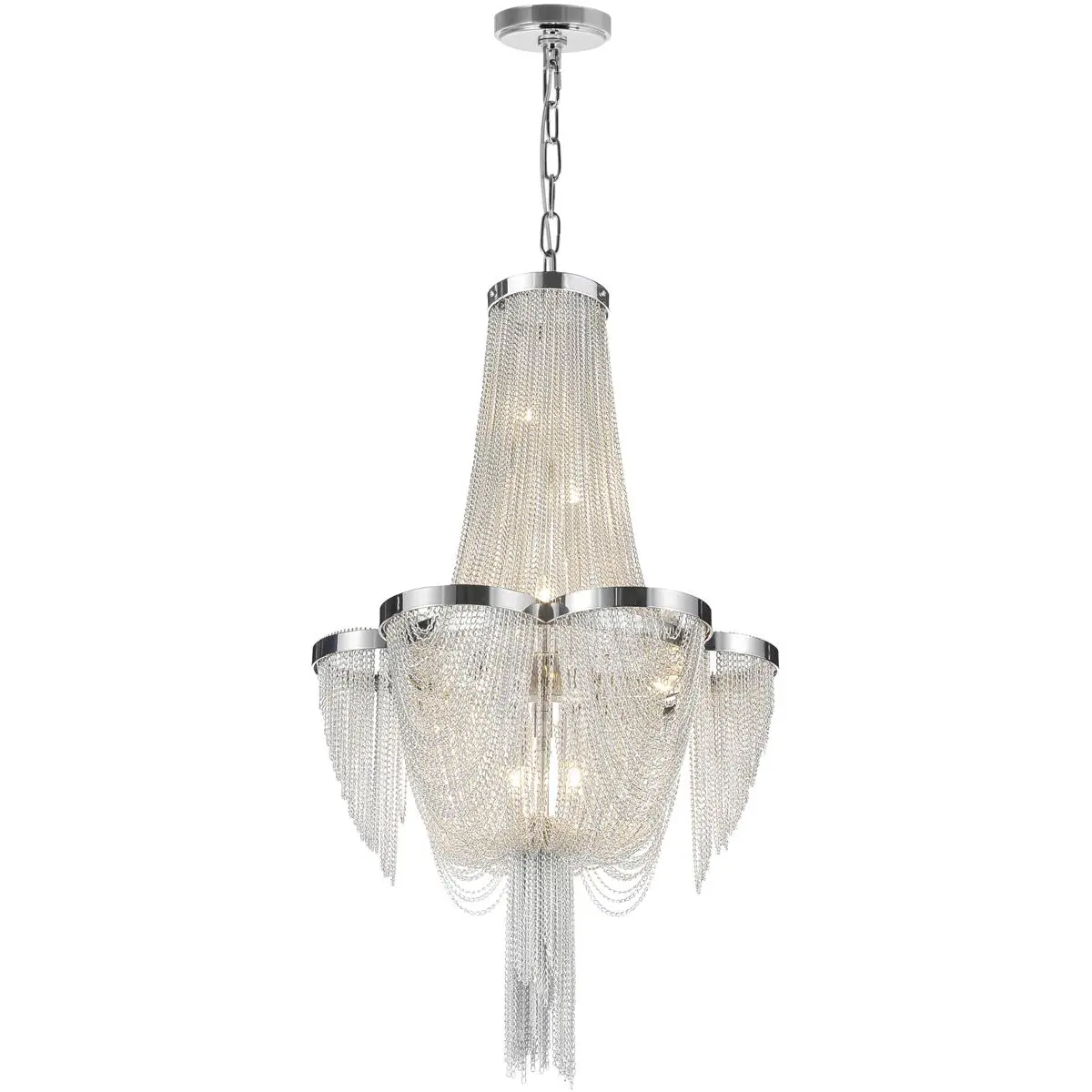 CWI Lighting Taylor 7 Light 14 inch Chrome Down Chandelier Ceiling Light 5480P14C