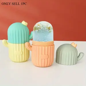 1pc Facial Massage Face Cactus Ice Tray, Face Massage, Silicone Ice Mold for Face Beauty Puffiness Relief, Facial Massager, Ice Facial Roller Mold Cube, Reusable Leakproof Skin Care Tool