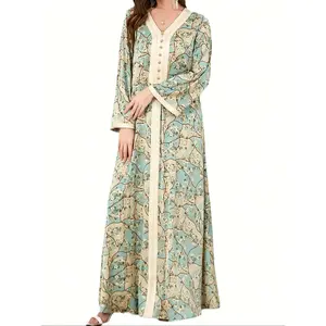 Arab women's clothing, Muslim women in Ramadan, printed gowns for Islamic Eid al Fitr, Türkiye gowns, Moroccan gowns, Eid al Fitr gowns, loose gowns, printed gownsRAIMENTRY