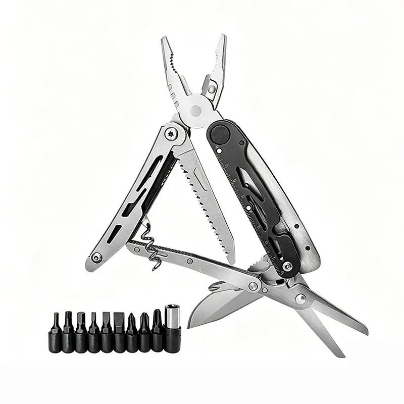 VerveWave Multitool Pliers Set Stainless Steel Screwdriver Tool with 10 Screwdriver Bits, For Camping, Survival, Hunting And Outdoors
