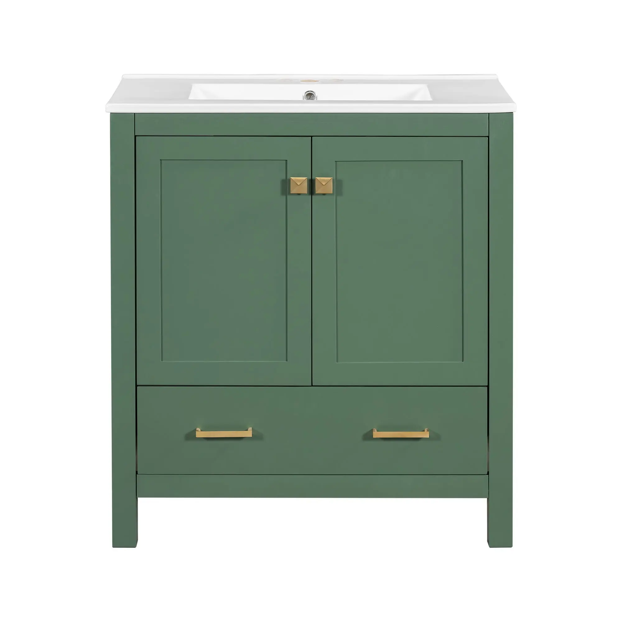 Bathroom Vanity With Single Sink, Combo Cabinet Undermount Sink, Bathroom Storage Cabinet With 2 Doors And A Drawer, Soft Closing, Multifunctional Storage, Solid Wood Frame