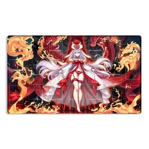 Kurikara Divincarnate TCG Playmat with Card Zones, Premium Trading Card Game Mat for CCG & OCG Players, Includes Free Storage Bag