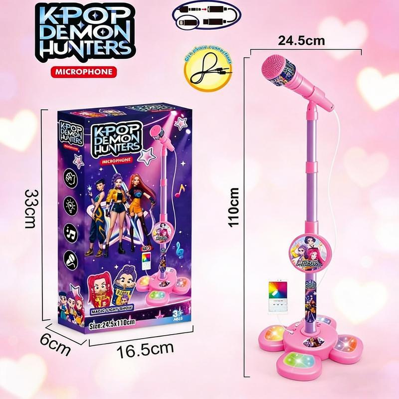 Kids Karaoke Microphone Toy | Sing Like a Kpop Star | LED Lights & 8 Songs | Portable Sing-Along Mic | Fun Party Gift for Kids