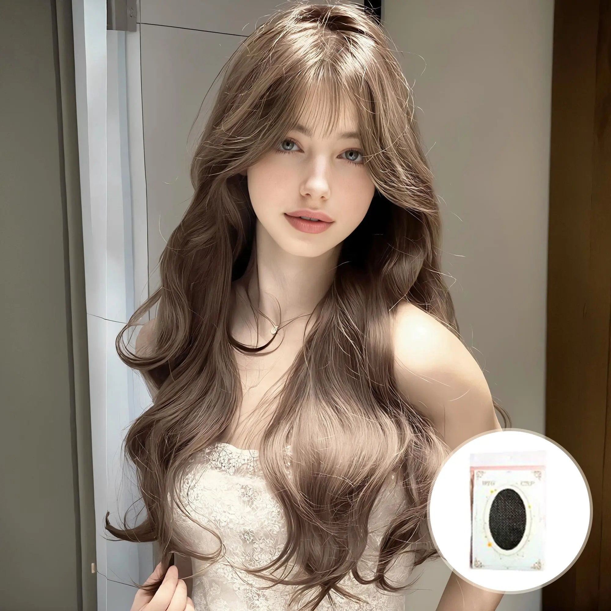 Wavy Bangs — Milk Tea Ash-Brown