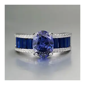 925 Sterling Silver Tanzanite Ring | Elegant Wedding Band for Women & Men
