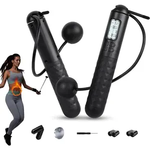 Skipping Rope with Counter, Cordless Jump Rope, Adjustable Digital Counting Jump Ropes, Gravity Ball Skipping, Weighted Jump Rope With Counter for Lose Weight,  Calories