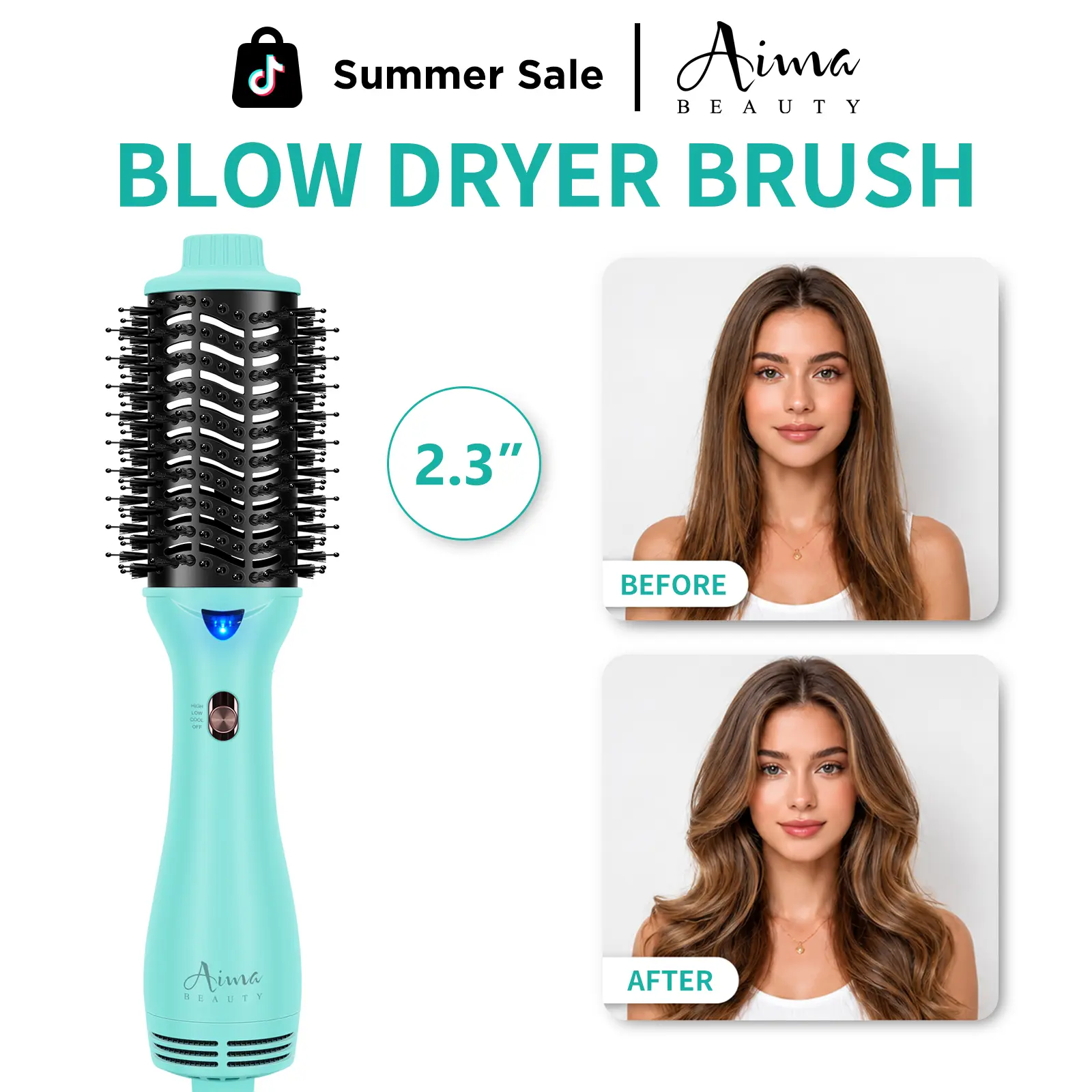 Aima Beauty Hair Dryer Brush,Thermal Brush, Blowout Dryer Brush, Heated Round Brush, Hot Air Brush Curler Straightener Comb Hair Dryers Curling, Drying, Straightening,Universal Voltage Hot Comb #hair tools girly essentials #intimate gifts for women