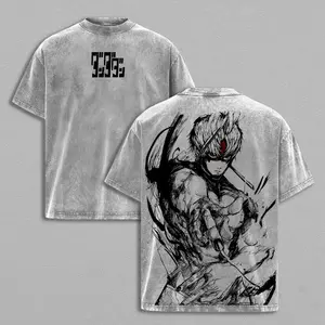Jin Enjoji - Jiji Dandadan Anime Double Printed Vintage Washed Tee Unisex Oversize Anime Manga Washed Heavyweight Cotton T-shirt, Gift For Anime Fan, Anime Lover