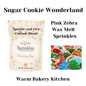 3.75 oz Bag Pink Zebra Wax Melts SUGAR COOKIE WONDERLAND Custom Sparkle and Fizz Blend  Fragrance Sprinkles Clean-Burning Long-Lasting Soy Wax Made in the USA