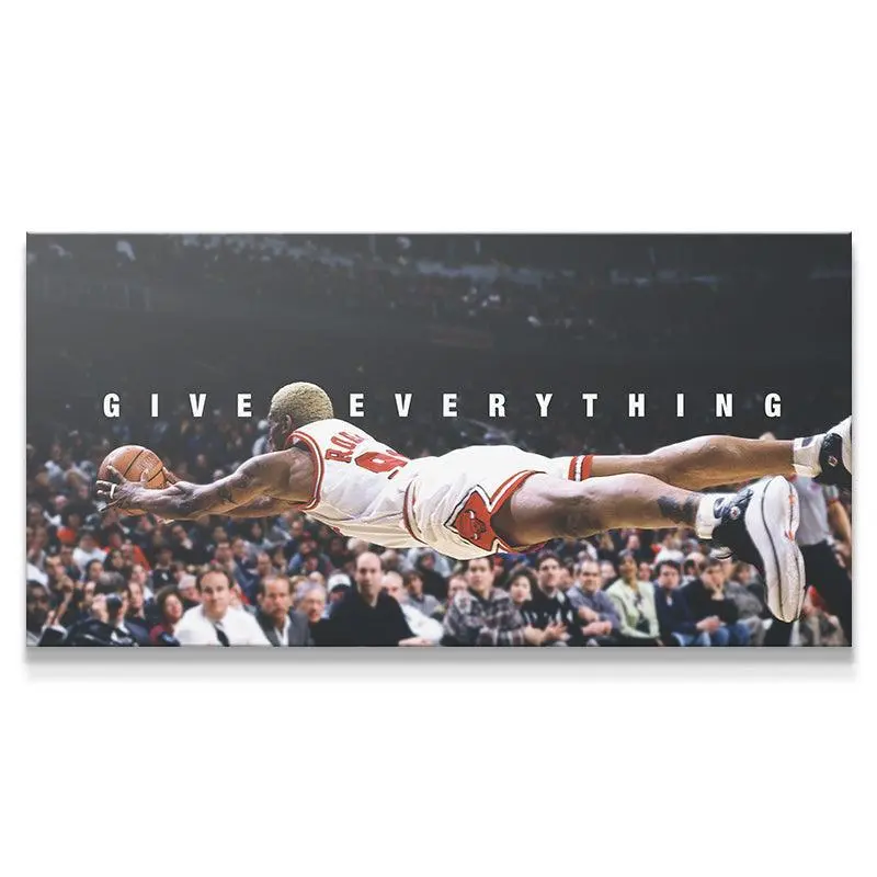 Dennis Rodman Motivational Poster – “Give Everything” Basketball Wall Art