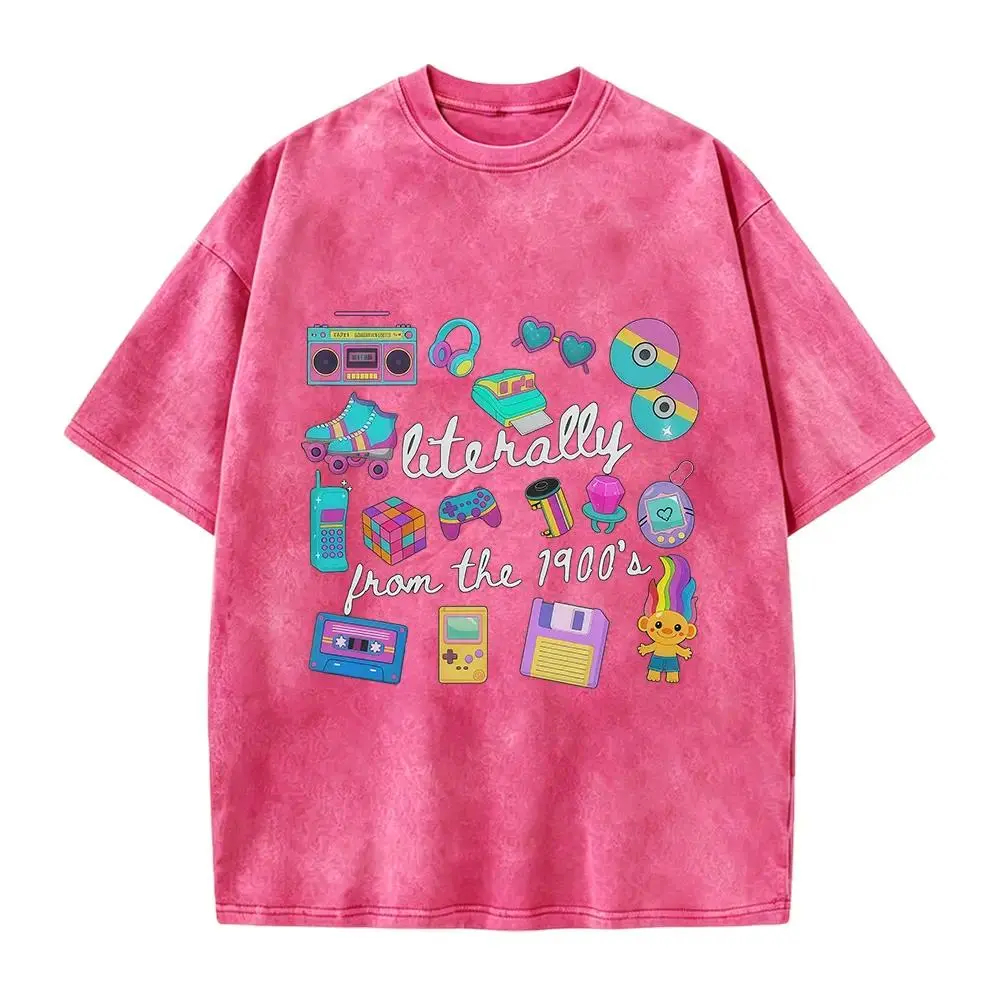 Literally From The 1900s Funny Graphic T Shirt 100% Cotton Retro 90s Meme Tee Vintage 1990s Humor Short Sleeve Crew Neck Casual Unisex Streetwear Nostalgia Outfit Birthday Gift for Mom Women Men
