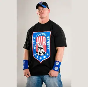 John Cena Shirt Mens Medium Black WWE Hustle Loyalty Respect U C Me 2007 Tee