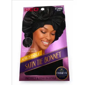 Red satin bonnet x large