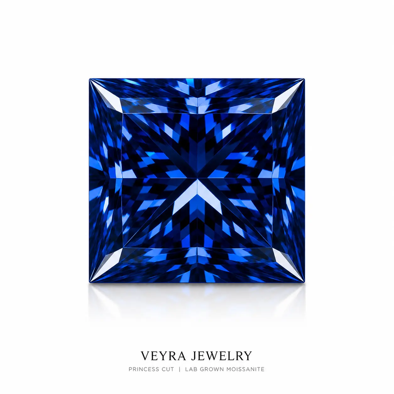 Luxurious 3ct Royal Blue Princess Cut Moissanite Loose Gemstone, VVS1 Clarity, Traceable GRA Certificate, Ideal for Engagement & Anniversary Jewelry Accessories, Daily