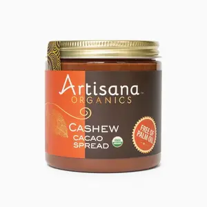 Artisana Organics Cashew Cacao Spread, 9.5oz | Sweetened with Coconut Sugar, No Palm Oil