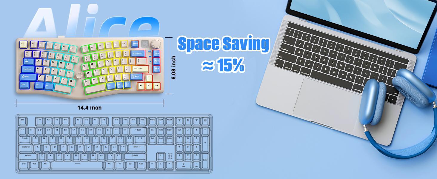 【NEW】LEOBOG*AULA Alice Keyboard, Bluetooth/2.4G Wireless/Type-C Ergonomic Pink Creamy Keyboard with RGB Functional Knob Joystick, 75% Layout Hot-Swappable Custom Keyboards for Win Mac Xbox PC Gamer