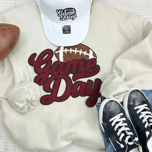 Maroon Game Day Football Chenille Patch