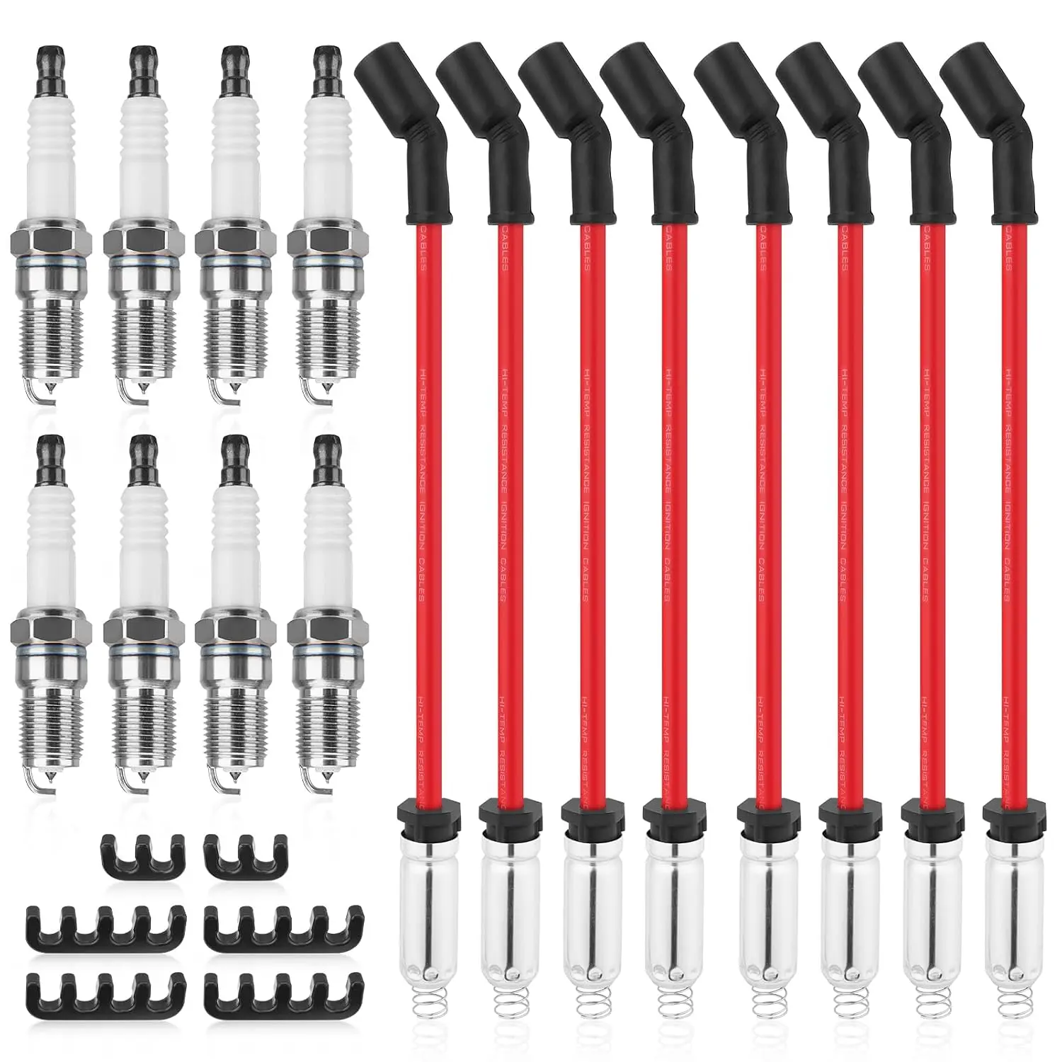 8Pcs 41-110 Iridium Spark Plug and Wire Set Fits LS LS1 LS2 LS3 LS6 Engine