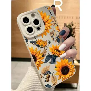 1pc Sunflower Design Matte Anti-Drop TPU Case Compatible With Iphone 17, 17e, 15 Pro Max, 14 Pro Max Smartphone Protector Cover Cellphone