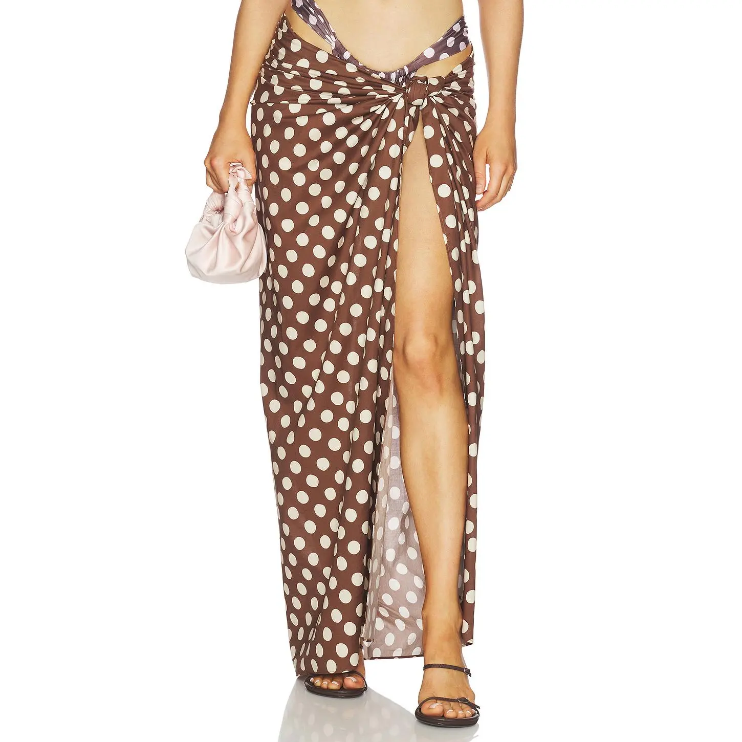 FAITHFULL THE BRAND Lomas Pareo Skirt in Cioccolato Dot