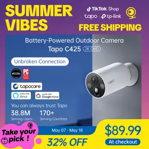 [Summervibes] TP-Link & Tapo C425 - Editors’ Choice 2K QHD Wireless Outdoor Security Camera with Magnetic Mount, Long-Lasting Battery, AI Detection, 150° FOV, Color Night Vision, IP66 Weatherproof