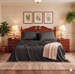 Luxury 4-Piece Split King Cooling Bed Sheets Set, Soft Breathable Essentials, Secure Fit, Wrinkle & Fade Resistant, Fits 8-16 in Mattresses, Bedroom Decor Gift