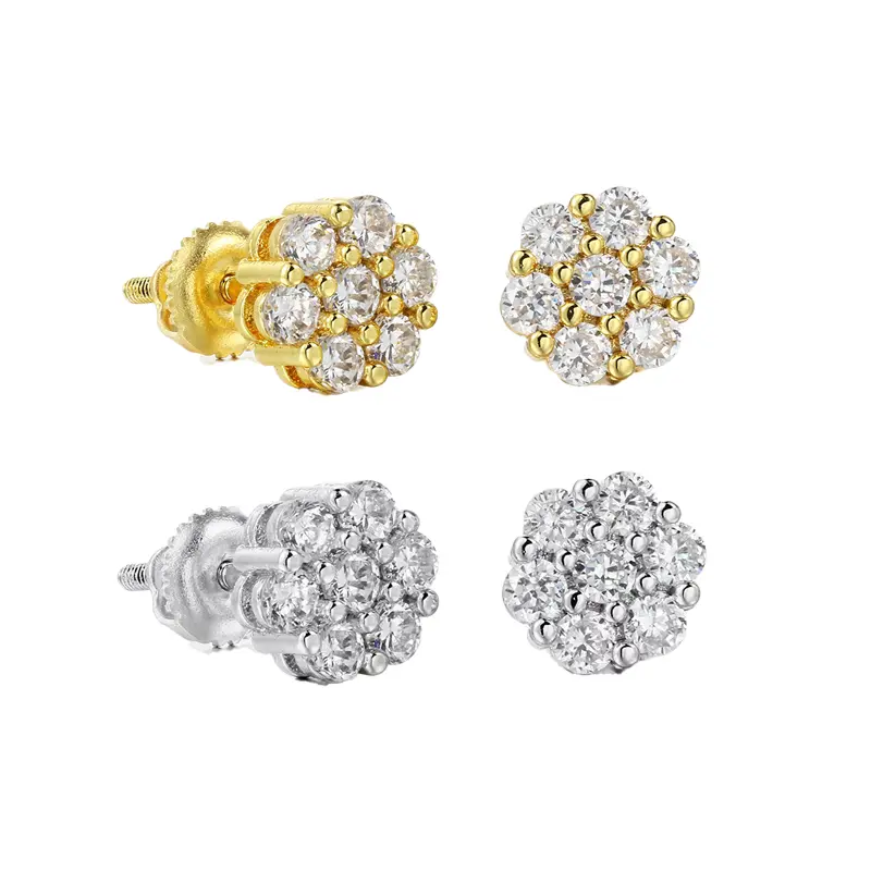 Rhinestone Screw Stud Earrings, Edgy Hip Hop Style Statement Jewelry for Men & Women with a Dazzling Bling Effect, Earrings Jewelry, Fashionable Jewelry Accessories