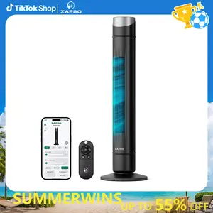 ZAFRO 36/42 Inch AC-Powered Floor-Mounted Tower Fan for Bedroom, App Control, 28ft/s Powerful Airflow, 4 Modes, 12 Speeds, 120° Oscillation, 22dB Ultra Quiet, Detachable for Easy Cleaning, Hands-Free Multi-Speed Fans, Hands-Free Tower Fans