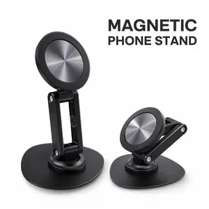 Portable Magnetic Phone Holder, 360° Rotation & Foldable Design, Strong MagSafe Compatible Mount for Phone & iPad, Multi-Angle Adjustable, Ideal for Video Calls, Streaming, Cooking & Travel Smartphone Cellphone Stand Folding