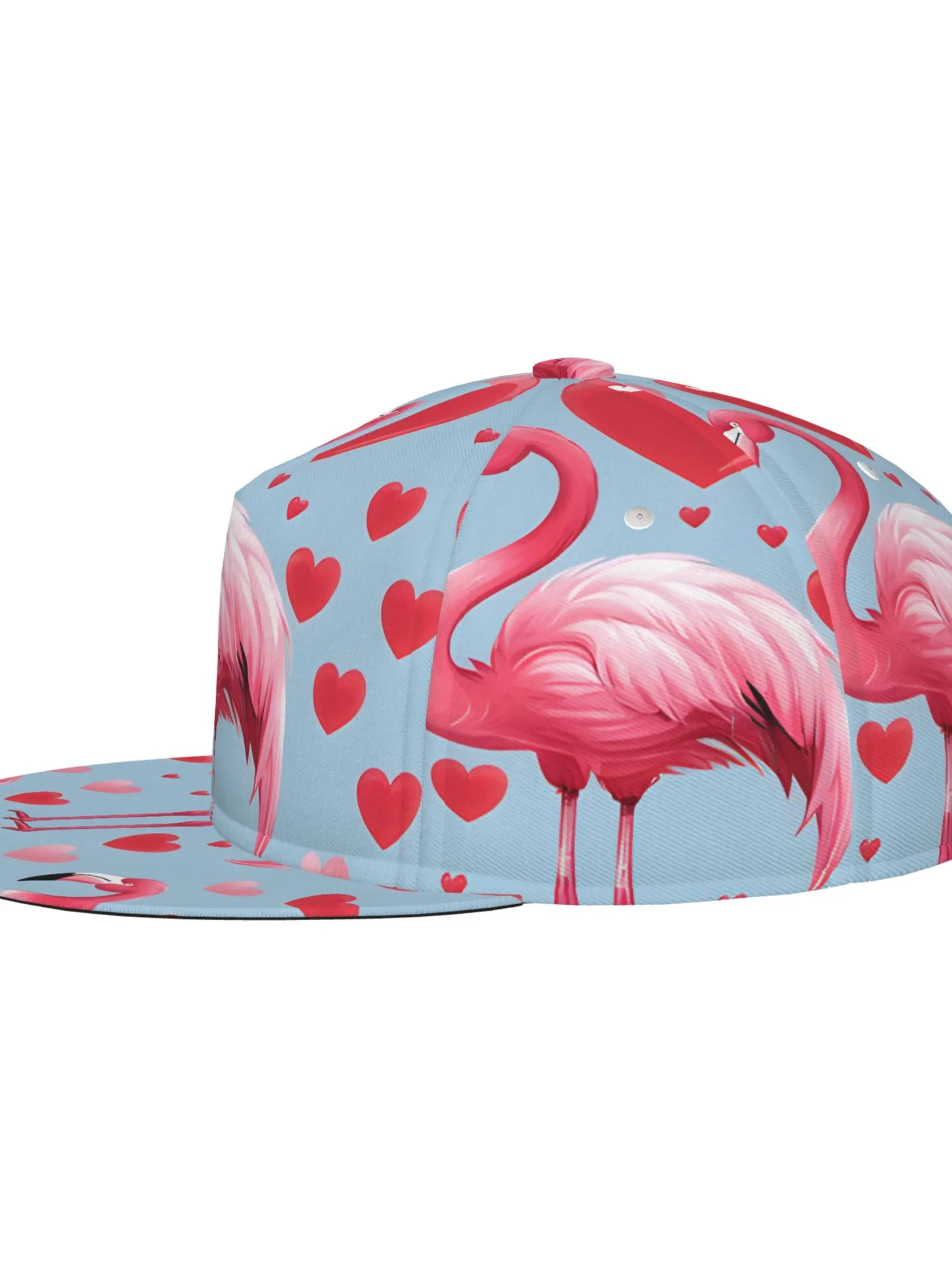 Flamingos Hip Hop Cap, Flat Brim Snapback for Men & Women, Trendy Streetwear Accessory, Comfortable Adjustable Fit
