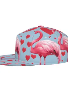 Flamingos Hip Hop Cap, Flat Brim Snapback for Men & Women, Trendy Streetwear Accessory, Comfortable Adjustable Fit