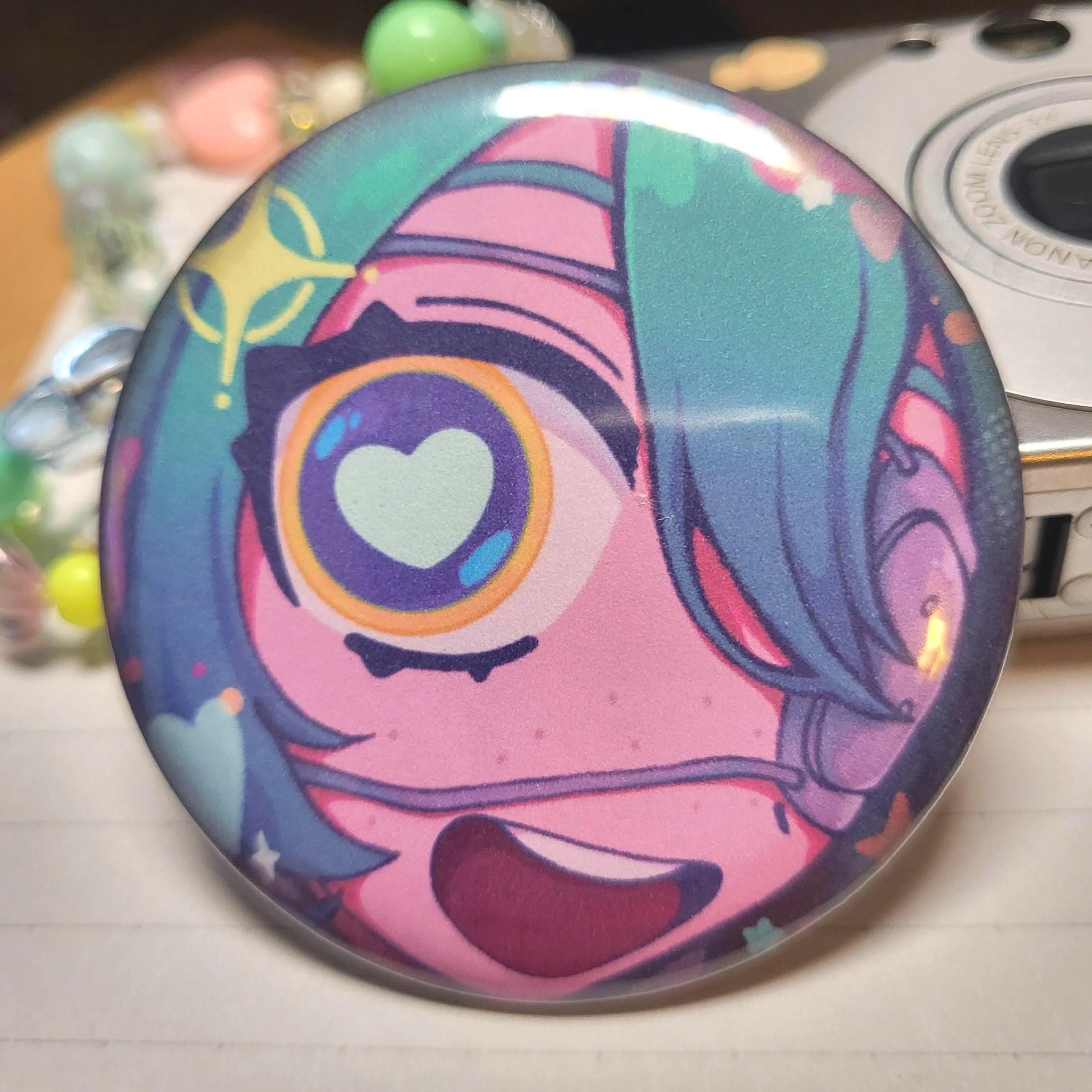Monitoring Miku vocaloid button || 2.25" pinback button badge