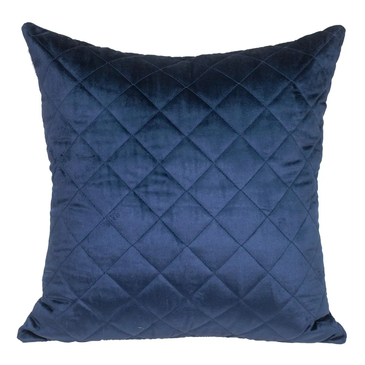Parkland Collection PILL21361P Milo Transitional Navy Square Tufted Velvet Blend Fabric Cushion, Classic Bedding Accent, Comfy Diamond Stitch Geometric Indoor Use Pillow