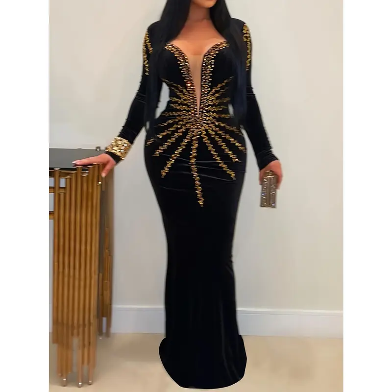 long rhinestone dress - TikTok Shop
