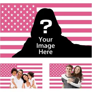 Eyesoul Custom Pink America Flag Personalized Flags Design Your Image Funny Tapestry Poster For Decorate Clubs Concerts Bars University Dormitories Bedrooms father's day gifts,gifts boyfriend,gifts for girl adults，Room commemorative decoration Boho Shabby