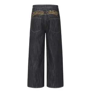 Inflation Vintage Embroidery Baggy Jeans Streetwear 2026 Spring New Arrival Y2K High Waist Wide Leg Denim Pants