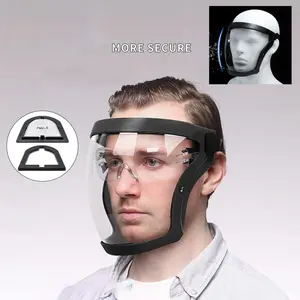 Adjustable Full Coverage Face Shield - 1pc Transparent Plastic Protective Screen With Air Vent And Breathing Valve, Comfortable Silicone Padding, EHD Transparent Protective Mask, Droplet Dust Oil Fume Isolation Cover, Full Face Shield