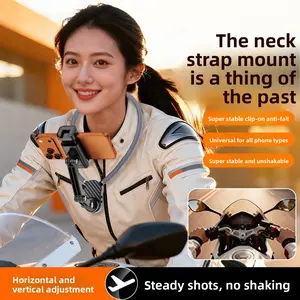 New Magnetic Neck Hanging Phone Holder for Travel, Fishing, Cycling, First-Person View Fixed Chest Mount, Anti-Shake