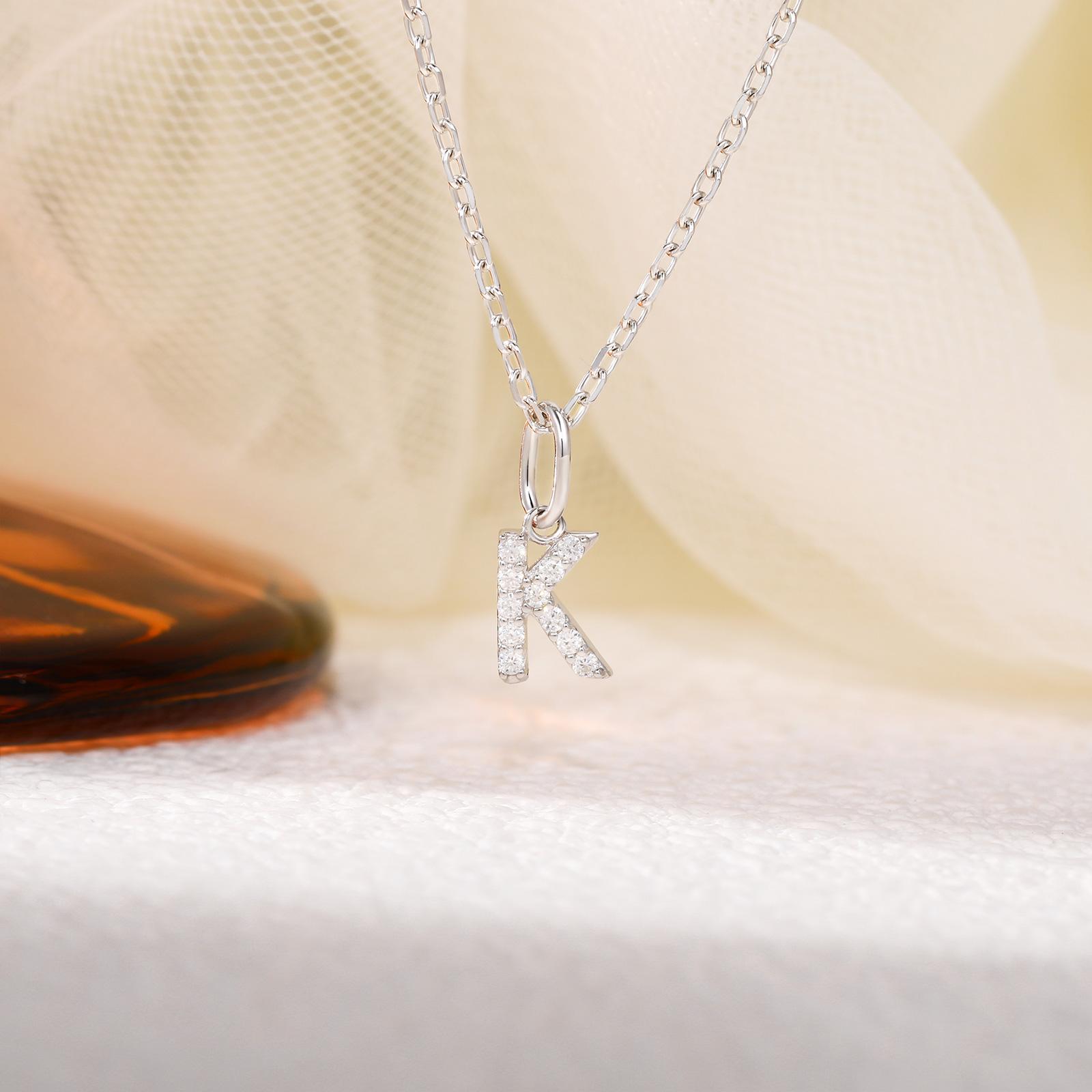 【#P68】 UCCIYO 18K Gold-Plated Minimalist Letter Pendant with Lab-Grown Moissanite S925 Sterling Silver Moissanite Pendant Necklace for Women Men Hip Hop Jewelry Gift