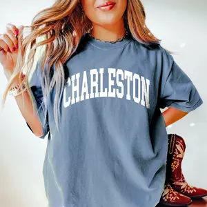 Comfort Colors Charleston Shirt, South Carolina Vintage Varsity Aesthetic, Trendy Travel Destination Gift, Unisex Garment-Dyed T-shirt