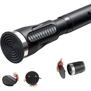 Adjustable Heavy Duty Tension Curtain Rod 42 to 115 Inch Black Shower Curtain Rod Suitable for Bathroom, Closet and Windows
