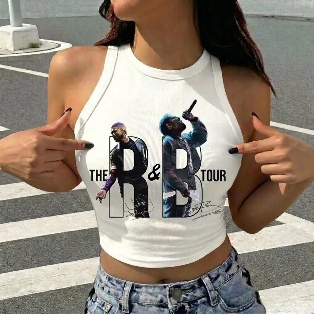 THE R&B TOUR 2026 Tank Top, Retro R&B Music Concert Sleeveless Shirt, Vintage Tour Graphic Tank, Casual Summer Streetwear, Unisex Festival Apparel