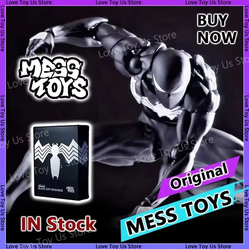 MESS TOYS Black Symbiote Suit Action Figure – Desktop Display – Gift for Boys MESS TOYS Black Symbiote Suit Action Figure – Desktop Display – Gift for Boys