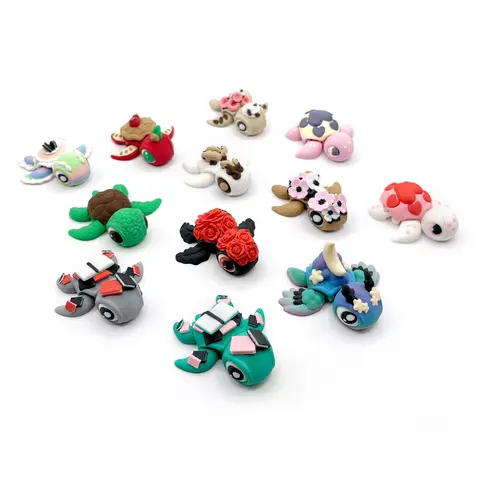 TURTLES!! Desk Pal – Palm-Sized Articulated 3D Printed Turtle Fidget Toy with Pocket Turtle Energy