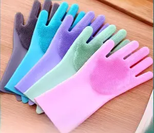 The 2-in-1 Wonder Gloves! Flexible Silicone Gloves for Washing Dishes & Bathing Your Dog Durable Non-Slip Grip Self-Cleaning Feature for Kitchen Cleaning & Pet Care - Household
