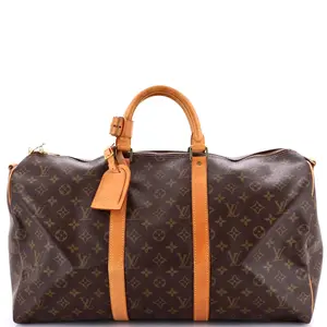 Pre-owned Louis Vuitton Canvas Coated Travel Bags Keepall Bandouliere Bag Monogram Canvas 50 by Rebag