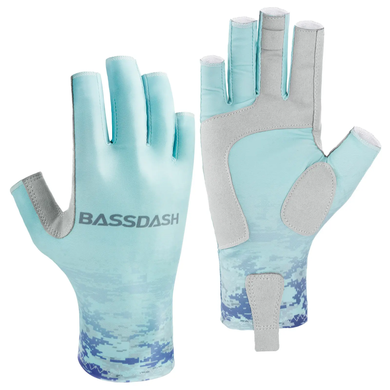Bassdash ALTIMATE UPF 50+ Women’s 3/4 Finger Fishing Gloves - 100% Toxin Free, Anti-Skid, Lightweight Fabric, UV Blocker, 4-Way Stretch, Breathable, Cool & Dry, Durable Synthetic Leather, Hiking/Kayaking Gear, Hiking Gear, Cycling Gear