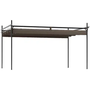 10' x 13' Retractable Patio Pergola 10x13 FT UPF30 Plus PA Coated Splashproof for BBQ or Hot Tub Enclosure Brown