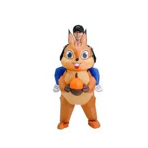 Adult Squirrel Inflatable Costume, Fun Halloween & Thanksgiving, Unique Party Dress for Men Women, All-Season Wearable Apparel