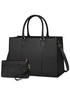 Women's Laptop Bag Set, Mother's Day Gifts, Fashionable Large Capacity Tote Bag with Quilted Wristlet, Professional Office Briefcase, Waterproof Handbag for Business Travel College, Laptop Work Bags
